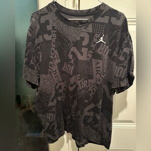 Jordan Mens Wall of Flight All Over Print Graphic T-Shirt